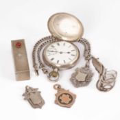 A late Victorian silver cased hunter pocket watch