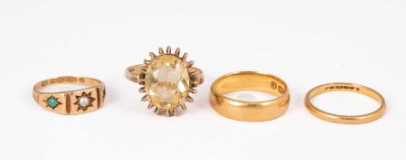 Four gold rings