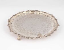 An Edwardian silver salver