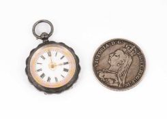 A lady’s Continental .935 standard silver cased pocket watch