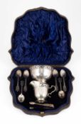An Edwardian silver strawberry set