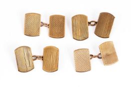 Two pairs of 9ct yellow gold cufflinks