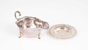 A silver sauce boat