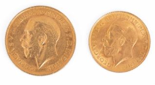 A George V gold sovereign
