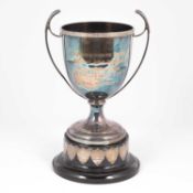 A two-handled silver trophy cup