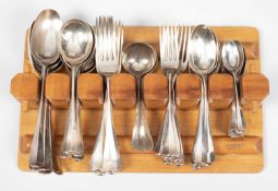 A rattail pattern silver table service
