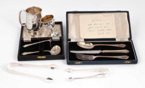 A pair of George III silver sugar tongs