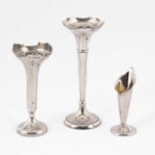 An Edwardian silver specimen vase