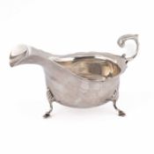 A silver sauce boat