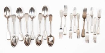 A quantity of provincial fiddle pattern silver flatware