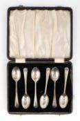 A set six silver teaspoons