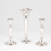 A pair of silver candlesticks