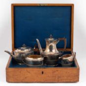 A Victorian four-piece silver tea set