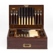 A canteen of Old English pattern silver flatware