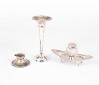 An Edwardian silver inkstand