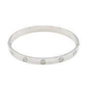 Cartier Love Bracelet, 18K White Gold, Women's, Silver, B6067617