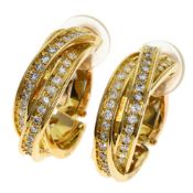 Cartier Three Bangle Diamond Earrings in 18K Yellow Gold for Women