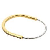 Tiffany & Co. Rock Narrow Bangle Large Diamond Bracelet K18 Yellow Gold K18WG Women's