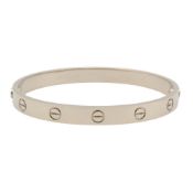 Cartier Love Bracelet, 18K White Gold, for Men and Women, Silver