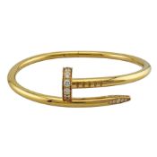 Cartier Juste un Clou Bangle, 18k Gold with Diamonds, Women's, Pre-owned