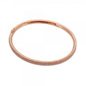 Tiffany Metro 3-Row Bangle in 18K Pink Gold with Diamonds for Women