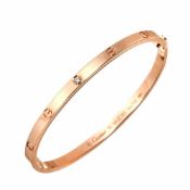 Cartier Love Bracelet Small SM #15 with 6 half diamonds in 18K PG 750