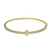 Tiffany Tiffany T Diamond Hinged Wire Bangle Yellow Gold (18K) Diamond Charm Bracelet Carat/0.33