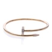 Cartier Juste Un Clou Bracelet With Diamonds Pink Gold (18K) Diamond Bangle Pink Gold