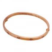 Cartier Love Bracelet Bangle, Small, 18KPG Pink Gold, Women's, P2017657