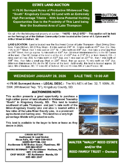 Reed - 79.95 Acres of Whitewood Twp. S, Kingsbury Co., SD Land