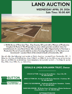 Benjamin Trust – +/-81.86 Acres of Riverview Twp., Clay Co., SD Land