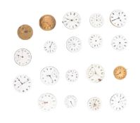 A group of approximately twenty pocket watch movements including Waltham and Thomas Russell (20).