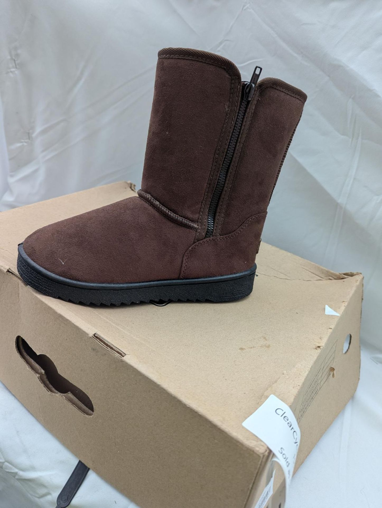 Grade-C0 ref LOT1556 TJC Faux Fur Lined Winter Boot (Size 3) - Brown RRP œ40