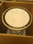 Roseland Furniture Olsen Marble Topped Gold Framed Side Tables RRP £190