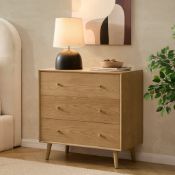 Dusk Heidi Oak 3 Drawer Chest - Light Wood RRP £249