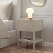 Dusk Set of 2 Poppy 1 Drawer Nightstand - Taupe RRP £118
