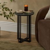 Dusk Leana Round Side Table - Dark Marble RRP £84