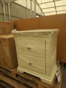 Roseland Furniture Colette 2 Drawer Bedside Table - Cream RRP £125