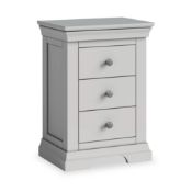 Roseland Furniture Colette 3 Drawer Bedside Table - Grey RRP £140