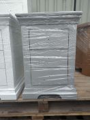 Roseland Furniture Colette 3 Drawer Bedside Table - Grey RRP Â£140