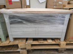 Roseland Furniture Farrow Grey Painted Corner Tv Stand RRP Â£170