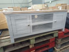 Roseland Furniture Farrow Grey Painted 120CM TV Stand RRP Â£180