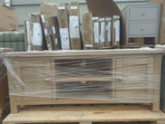 Roseland Furniture Farrow Washed Oak 120cm TV Stand RRP Â£235