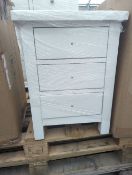 Roseland Furniture Cornish 3 Drawer Bedside Table RRP Â£110