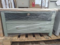 Roseland Furniture Farro Corner TV Unit Washed Oak & Sage RRP Â£165