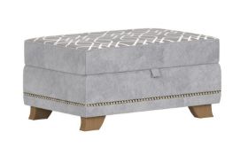 Sovereign Designer Ottoman 8437 Silver Dapple 2 Studs Light Wood RRP ?œ649