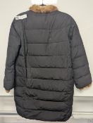  Moncler Double Breasted Down With Animal Fur Trim Black Est. Large Womens Jacket RRP œ1500