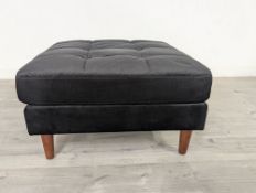 Contemporary Buttoned Black Velvet Footstool RRP £250 - CCG-TRA-00014
