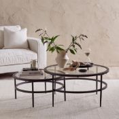 Dusk Glass Round Nesting Coffee Tables RRP £174 - DUS-CC2-00330