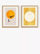 East End Prints East End Prints Golden Sun Set of 2 by Kubistika 30x40 Oak Framed Art Print RRP Â£60